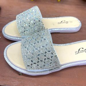 Sliver bling sandals